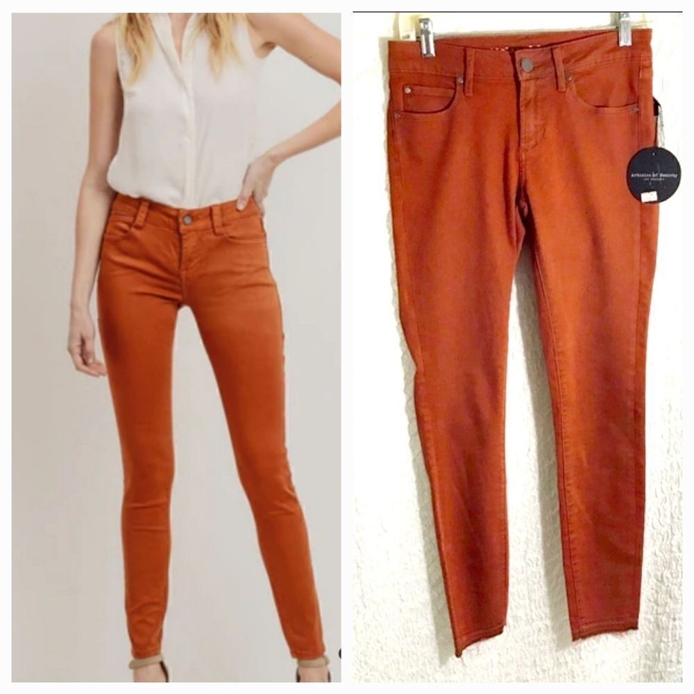 Articles of Society NWT Rustic Orange Ankle Skinny Jeans Size 25